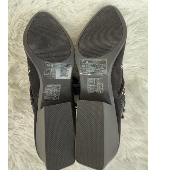 Forever 21 Black Studded Buckle Ankle Boots Size 7.5 NWT Western Style Booties - Picture 7 of 13
